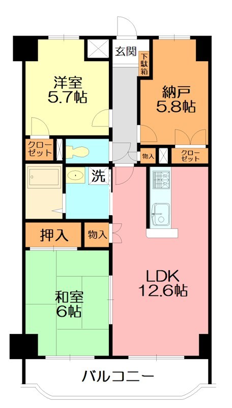 パークサイド湘南 302号室 間取り
