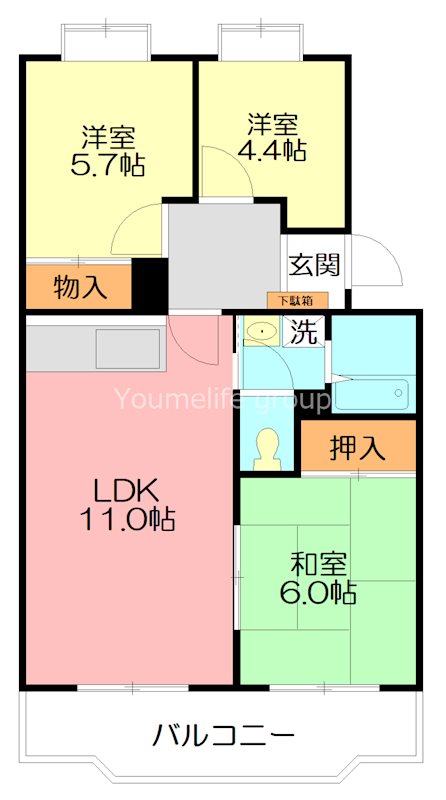 サンパレス湘南 402号室 間取り