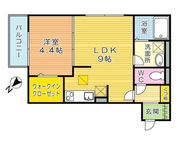 フェリス富ケ丘 102号室 間取り