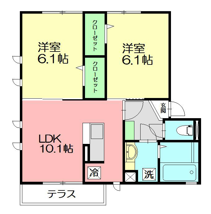 コーポ羽鳥 101号室 間取り