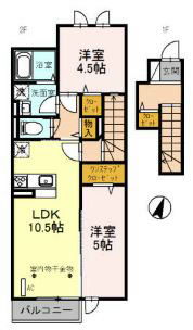 ヴィルヌーヴ　B棟 205号室 間取り