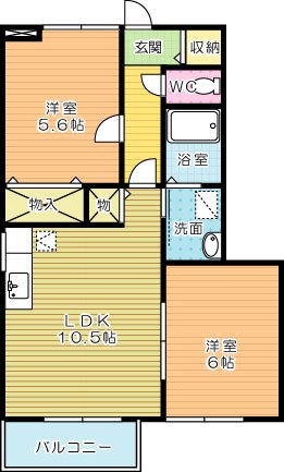 ラソレイユ 102号室 間取り