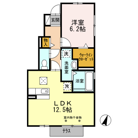 メゾンプレーヌ天竜川C 101号室 間取り