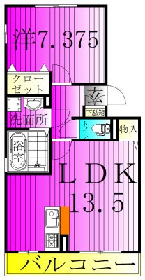 レスペート柏の葉 103号室 間取り