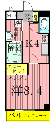 Villa Fleur 202号室 間取り