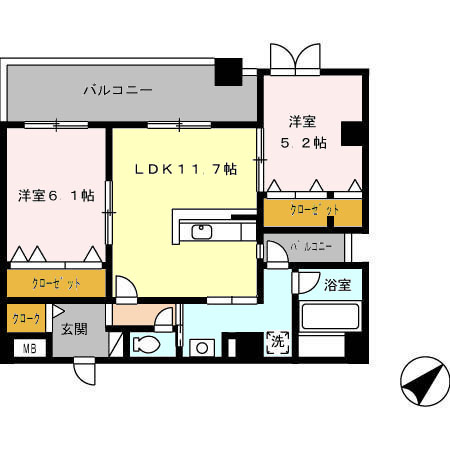 シャルマン天神南 202号室 間取り