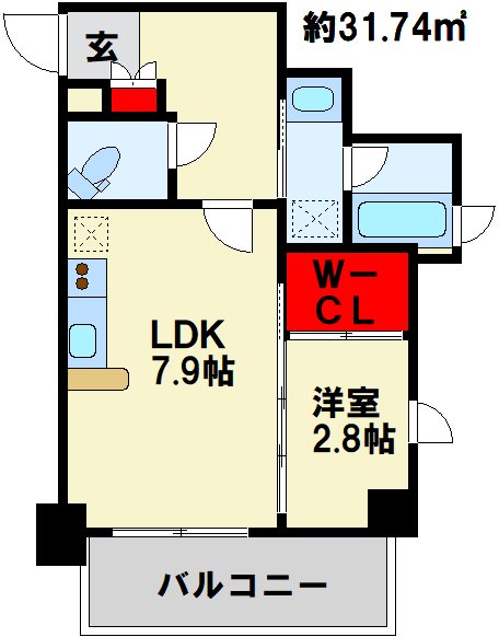 GRAND GLACE 405号室 間取り
