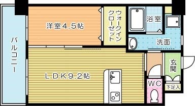 アクシオ三萩野 202号室 間取り
