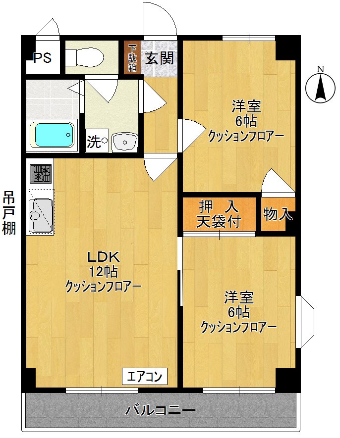 アボードベアー 201号室 間取り