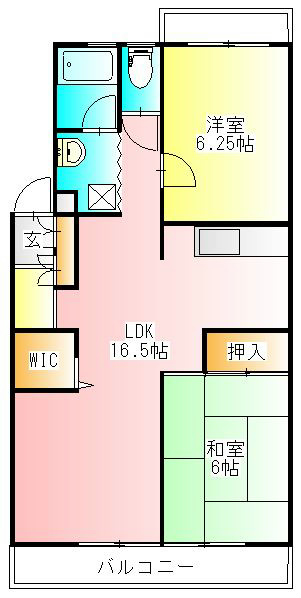 エクセルコート 303号室 間取り