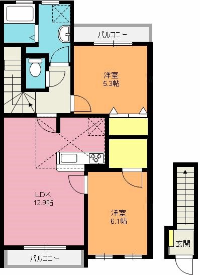 シャトーふじ参番館 間取り