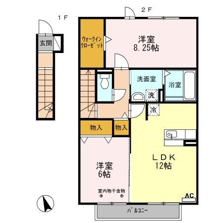 セジュール ブリエ 203号室 間取り