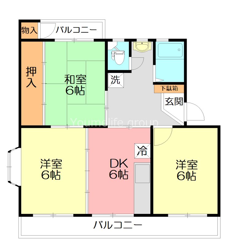 コーポ渡辺 304号室 間取り