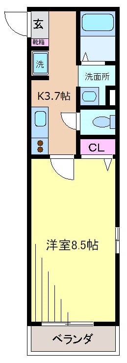 ＪＡＭ ＨＯMＥ 103号室 間取り