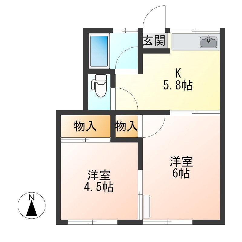 コーポ大寛 103号室 間取り