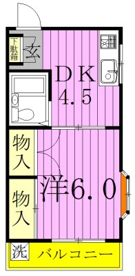 ジュネパレスコスギ 101号室 間取り