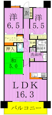 レジディア東松戸 106号室 間取り