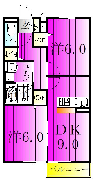 メゾンヴェールSYOEI 202号室 間取り