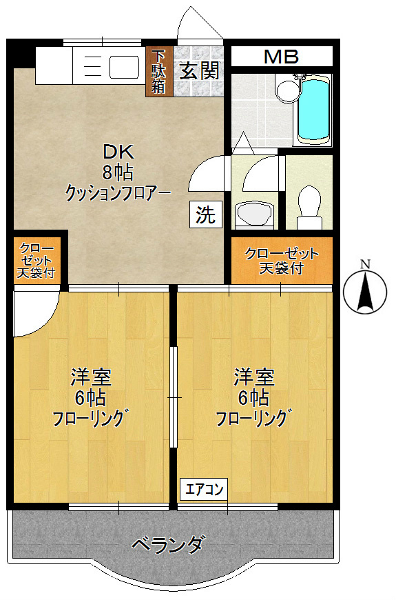 サンテラス藤 202号室 間取り