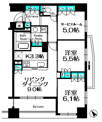 パークキューブ京王八王子Ⅱ 1002号室 間取り