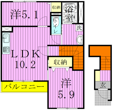 スターマイン 203号室 間取り