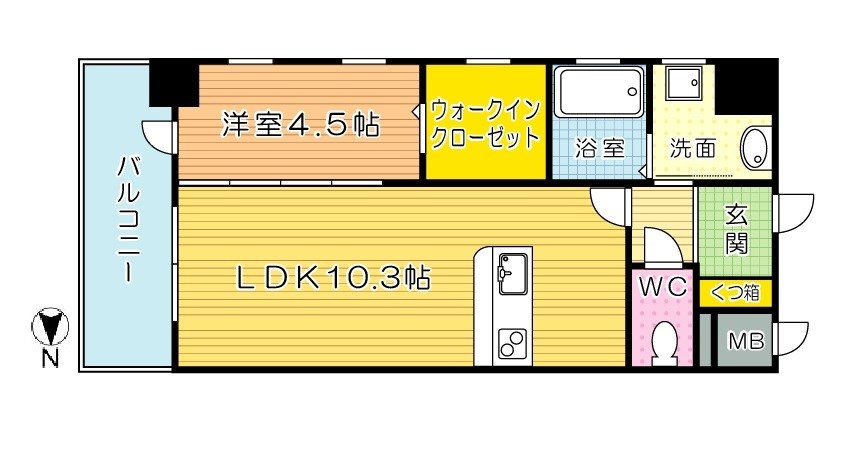 MDIグランデラブロ香春口 501号室 間取り