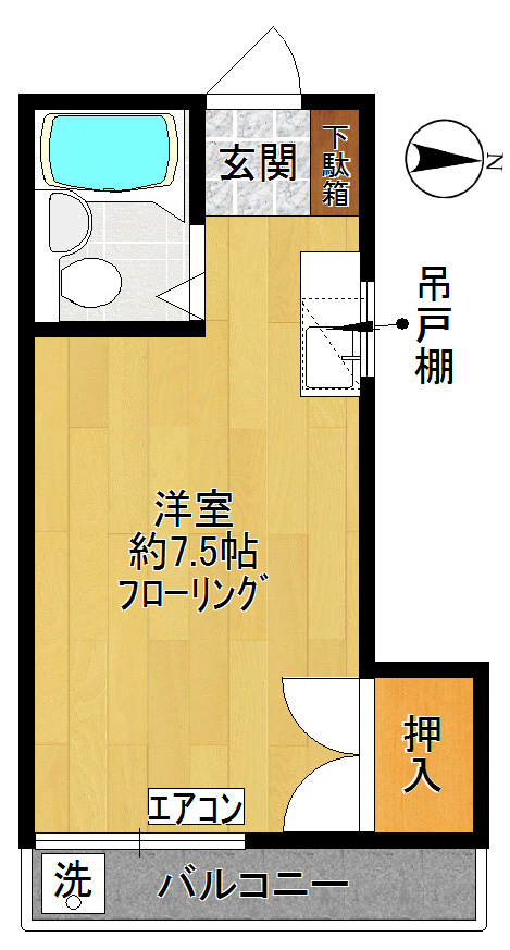 白ばらハイツ 201号室 間取り