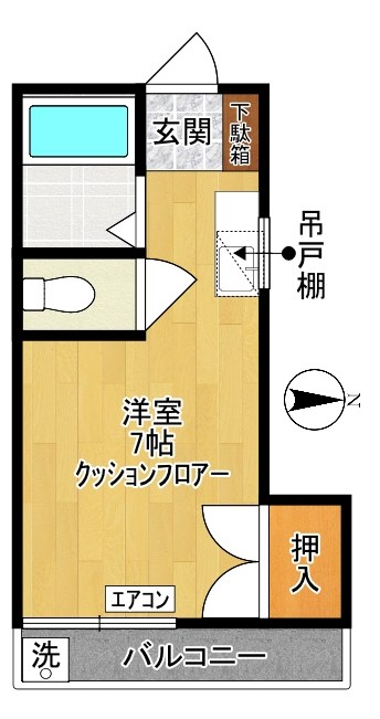 白ばらハイツ 201号室 間取り
