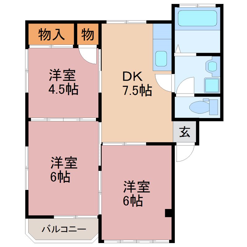 ラジャコート 205号室 間取り