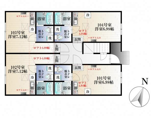 プリマ六番館 102号室 間取り