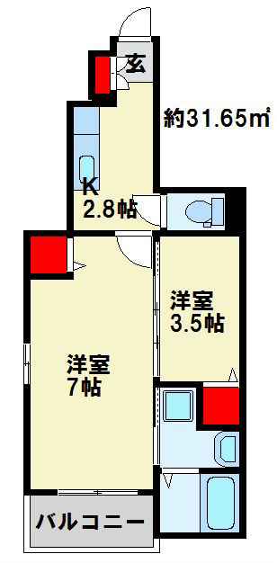 リッジモンド 105号室 間取り