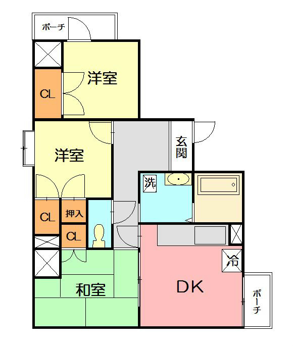 アルマーレ平塚 201号室 間取り