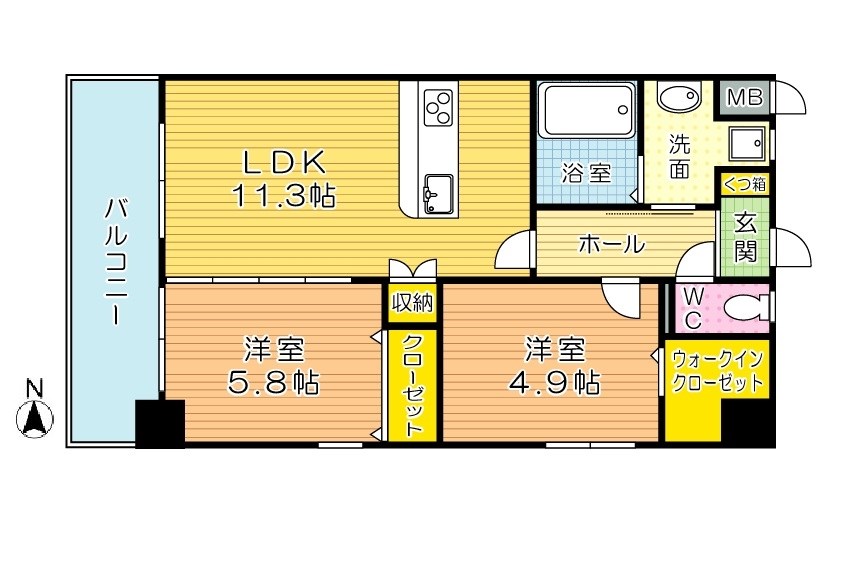 MDIグランデラブロ香春口 1003号室 間取り