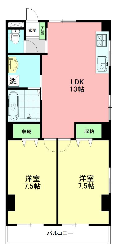 グランジュ城山 402号室 間取り
