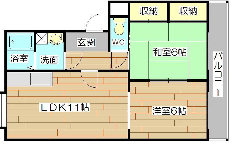 第1古曽部ハイツ 103号室 間取り