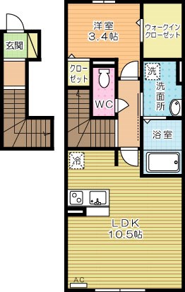 オリオン 203号室 間取り