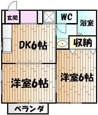 パルティール松風 201号室 間取り