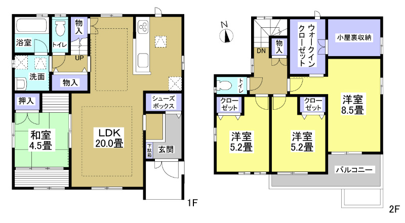 上島7丁目5-22-5貸家 間取り図