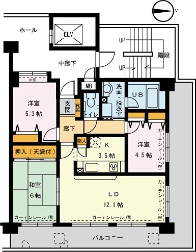 シャルマン 201号室 間取り