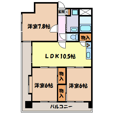 鶴陽明ハイツ 間取り図