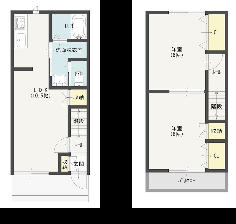 スカイブルー鳥海Ⅲ号館 Ｃ号室 間取り