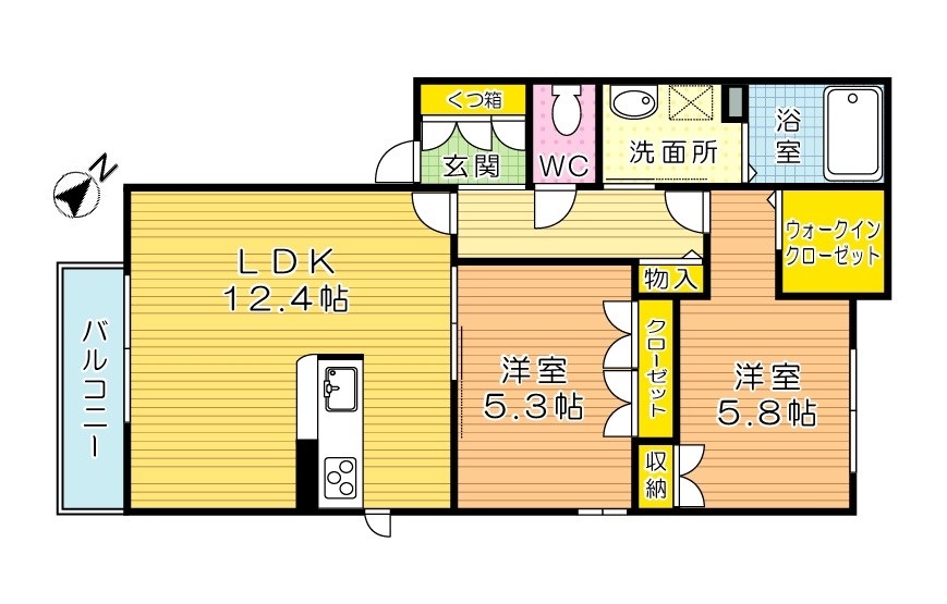 エスポアメゾン 202号室 間取り