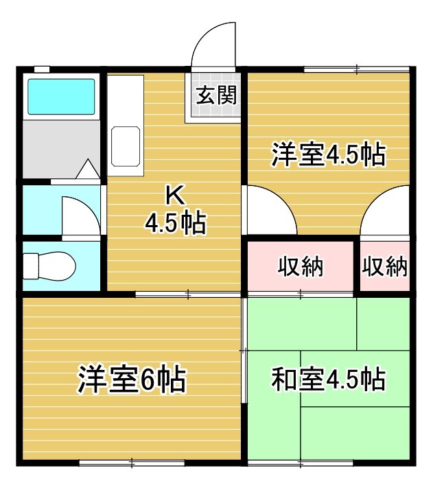 波奈コーポ 105号室 間取り