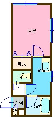 アークハイツ高見台 1C号室 間取り