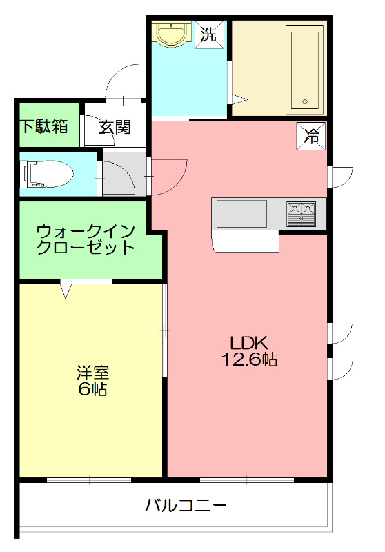 かふう湘南  201号室 間取り