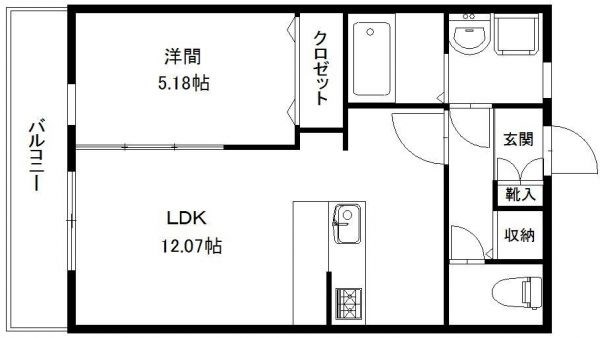 グランストーク篠ヶ瀬Ⅱ 102号室 間取り