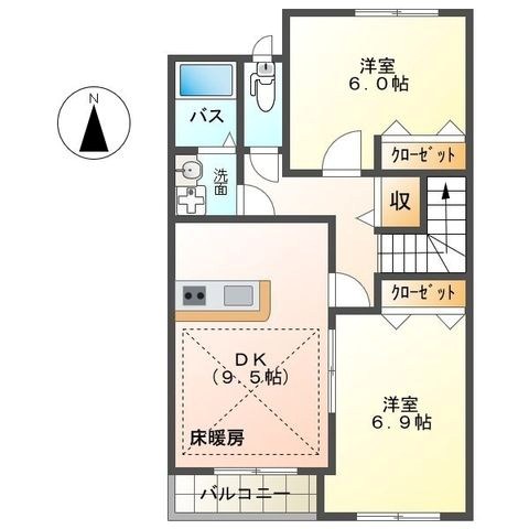アランテ 202号室 間取り