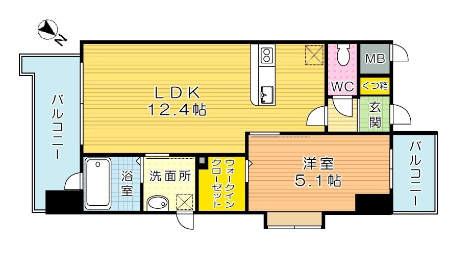 ディアコート門司 406号室 間取り