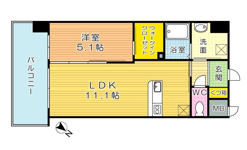 ディアコート門司 405号室 間取り