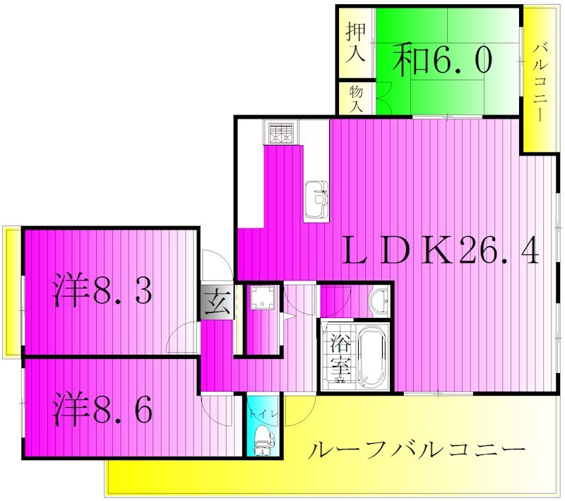 ラフィーヌ・ショコラ 4-A号室 間取り